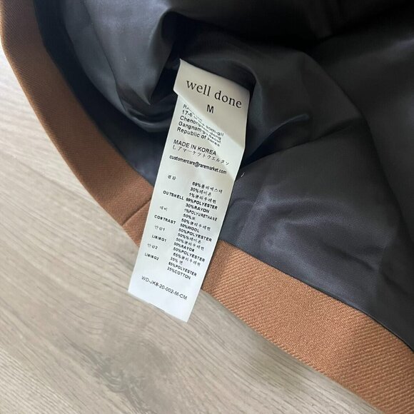 Well Done Mini Pencil Skirt Size M Brown Side Zipper Lined Wool Blend - Picture 4 of 7